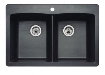 Blanco 440220 Diamond Equal Double Bowl Silgranit II Drop-In Kitchen Sink - Anthracite