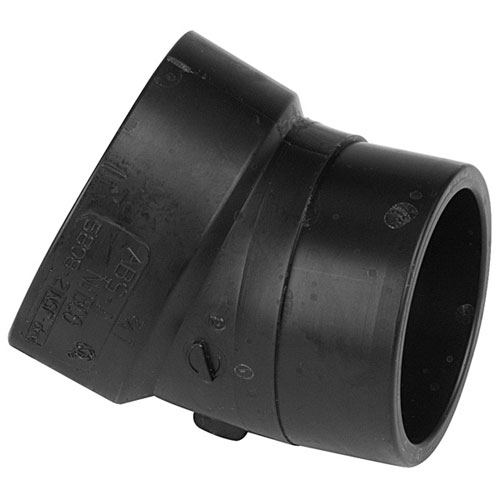 1-1/2 inch ABS DWV Plastic Fitting 22-1/2 degrees Street Elbow Spg x H