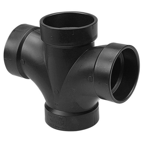 2 inch ABS DWV Plastic Fittings Double Sanitary Tee Hub