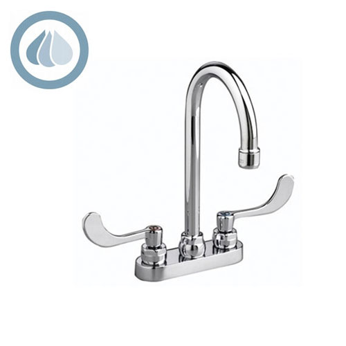 American Standard 7500.175.002 Monterrey Centerset Gooseneck Lavatory Faucet with Wrist Blade Handles - Chrome