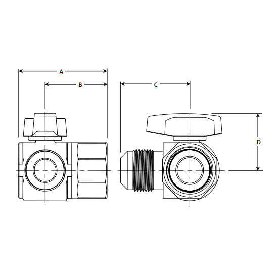 Brasscraft TBVA6-8 TBVA Series Angle Gas Ball Valve