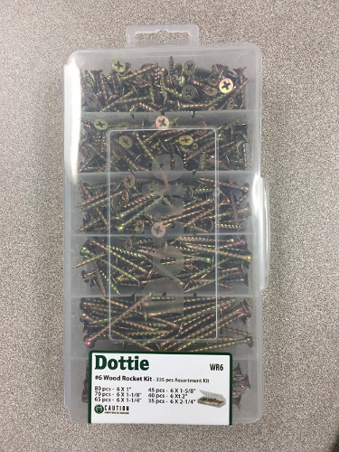 L.H. Dottie WR6 335 Assorted Wood Rocket Kit - Zinc Plated Steel