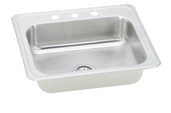 Elkay CR2521-3 Celebrity Single Bowl Stainless Steel Sink