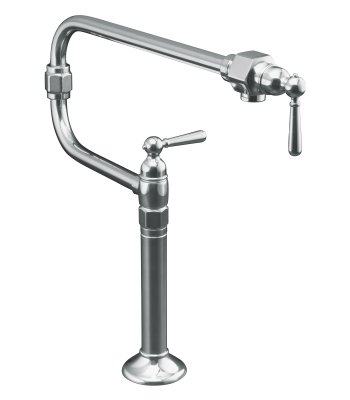 Kohler K-7323-4-S HiRise Deck Mounted Pot Filler - Polished Stainless Steel