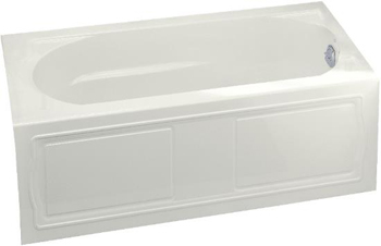 Kohler K-1184-RA-0 Devonshire Bath with Integral Apron, Tile Flange and Right-Hand Drain - White