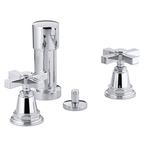 Kohler K-13142-3B-CP Pinstripe Bidet Faucet with Cross Handles - Chrome