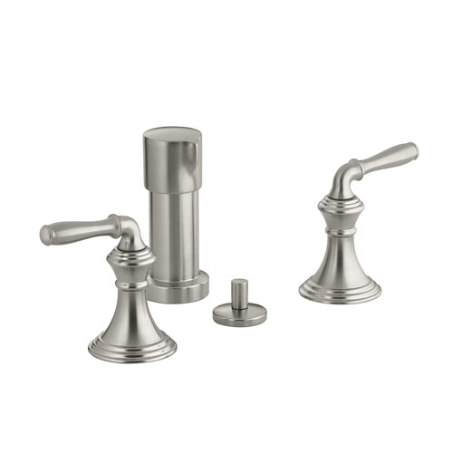 Kohler K-412-4-BN Devonshire Two Handle Vertical Spray Bidet Faucet - Brushed Nickel (Pictured in Chrome)