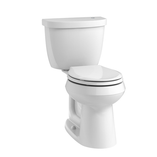 Kohler K-6418-0 Cimarron Comfort Height Two Piece Round Front 1.28 gpf Touchless Toilet with AquaPiston Flushing Technology - White