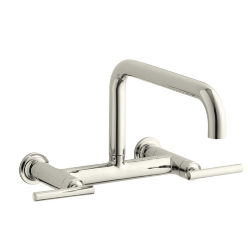 Kohler K-7549-4-SN Purist Wall-Mount Bridge Faucet - Polished Nickel