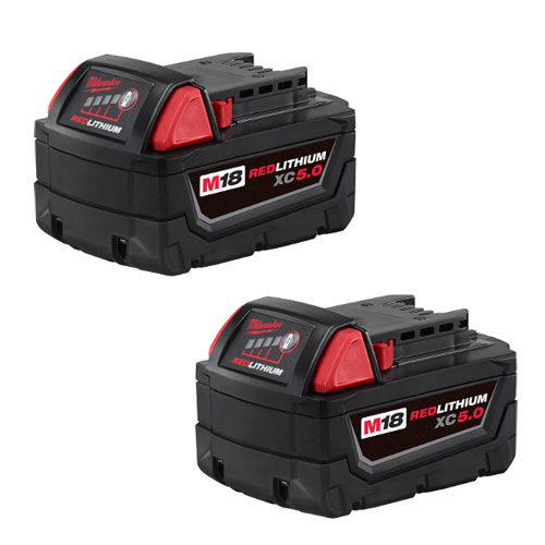 Milwaukee 48-11-1852 M18 REDLITHIUM XC5.0 Extended Capacity Battery Two Pack