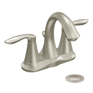 Moen 6410BN Eva Two Handle Centerset Lavatory Faucet Brushed Nickel