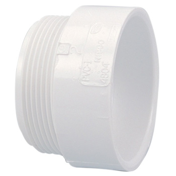 Mueller Industries 4804 4 in Hub x NPT Male PVC DWV Pipe Fitting Adapter