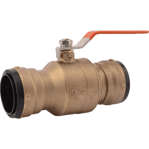 SharkBite UXLBV54 2 in Brass Push Ball Valve