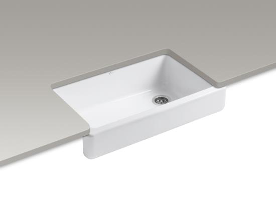 Kohler K-6488-0 Whitehaven Self-Trimming Apron Front Single Basin Sink - White