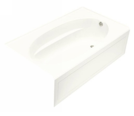 Kohler K1114GRAWH Windward 6' Bubble Massage Bath With Integral Apron And Right-Hand Drain - White