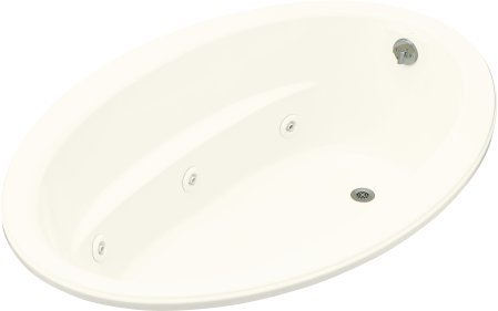 Kohler K-1162-H-96 Sunward 5' Oval Whirlpool With In-Line Heater - Biscuit