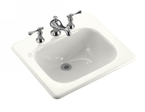 Kohler K-2895-8-0 Tahoe Cast Iron Self-Rimming Lavatory Sink With 8