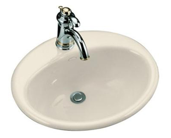 Kohler K-2905-1-47 Farmington Self-Rimming Lavatory - Almond (Faucet Not Included)